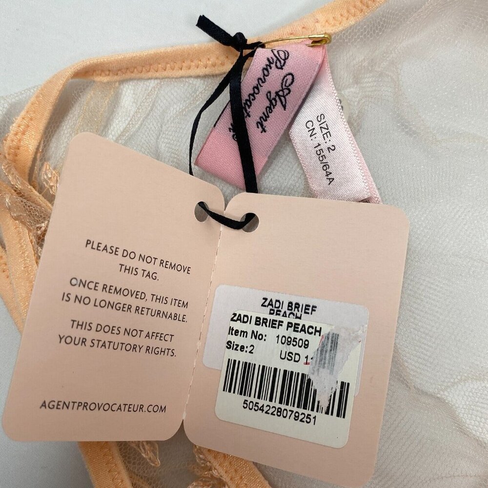 Agent Provocateur Zadi Peach Shimmer 34B/2 Set NWT - Picture 16 of 16